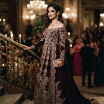 Wine Velvet Reception Gown